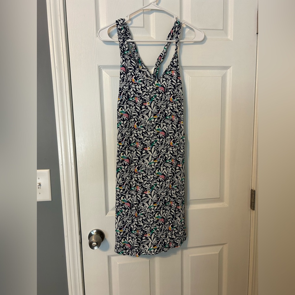 LOFT Navy and White bird Sundress size XS